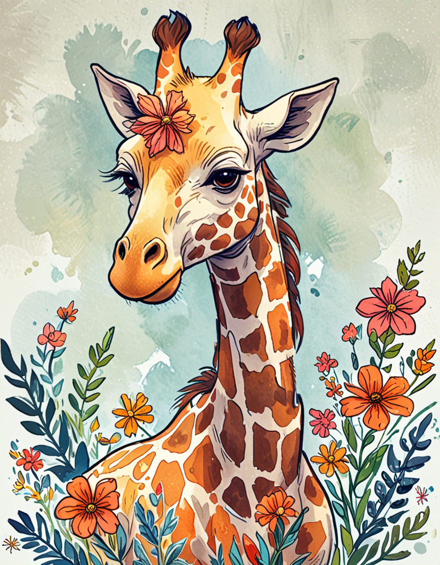 20240730_113525_DPM++ 2M_horse giraffe with flowers lora novuschroma43 style 0.png